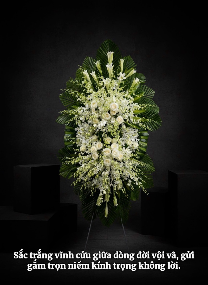 Kệ Hoa Chia Buồn Lan Trắng Khổng Lồ